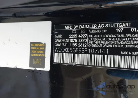 2011 Mercedes-Benz E 350 z USA, uszkodzony, nr VIN WDDKK5GF9BF107841